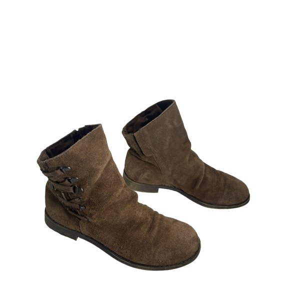 Nine West Vintage American Brown Suede Leather Slouchy Boots 7 M Boho Peasant - Picture 6 of 13